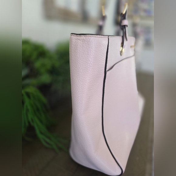 Michael Kors LG Commuter Tote/Laptop Bag Powder Blush Pink Leather+New MK Charm - Picture 4 of 16